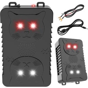 2Pack Ultrasonic Rodent Repellent for Car Engines,Under Hood Ultrasonic Mouse Repellent with 4 LED Strobe Lights,Plug-in&Battery Powered,Keep Rats,Mice,Squirrels Away from Vehicles,RVs,Garages,Attics