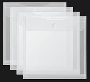 Henoyso 24 Pcs 12 x 12 Scrapbook Paper Storage Organizer Top Loading Plastic Craft Paper Holder Storage Organization for Holding Scrapbook Vinyl Files Photos, Clear