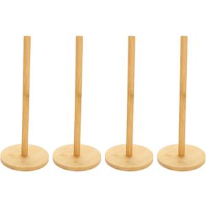 4 Pcs Wood Paper Towel Holder, Wooden Paper Towel Holder Stand, Non-Slip Countertop Standing Paper Ribbon Holder for Paper, Tape and Ribbon Storage Organizer