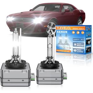 Fit for Dodge 2011-2020 Charger 2015-2021 Challenger 2013-2016 Dart D3S HID Xenon Headlight Bulbs, Upgraded High Low Beam 35W Bi-Xenon Light Bulb Replace, 6000K Cool White, Pack of 2