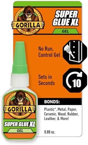 Gorilla Super Glue Gel XL, Clear Glue, 25 Gram (Pack of 1) - All Purpose and Fast Setting for Projects and Repairs