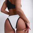 YELAIVP Women's Bikini Sets One Shoulder High Waisted Two Piece Swimsuit Lace Up High Cut Bathing Suit (Black)