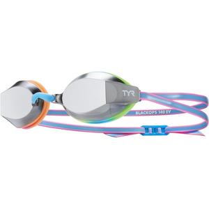 TYR Blackops 140 EV Racing Mirrored Swim Goggles Junior Fit (Silver/Blue/Pink)