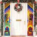2 x Wise Man Christmas Door Banner 11.8x70.9 Inches Nativity Magi Porch Sign Vertical Hanging Religious Holiday Decoration Outdoor Front Door Entryway Christian Xmas Wall Dcor