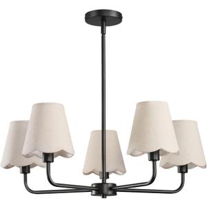 KAISITE Black Chandelier for Dining Room - 5-Light Farmhouse Dining Room Light Fixture Over Table Industrial Kitchen Lighting Fixture Ceiling Hanging Chandelier for Bedroom Living Room Foyer Entryway