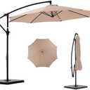 NEWBULIG 10FT Patio Umbrella, Offset Cantilever Outdoor Patio Table Umbrella, UV Protection, Fade Resistant Fabric, Easy Tilt Adjustment for Pool, Deck, Garden, Backyard