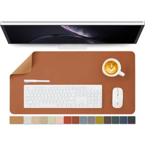 Cork Desk Mat - Dual-Sided Desk Pad for Office and Home - Desk Organization and Accessories - Ideal for Large Mouse Pad and Desk Mats on Top of Desks(Brown,27.6"x 13.8")