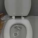 Mayfair Padded Toilet Seat, Cushioned Soft Vinyl over Wood Core Seat, Secure Hinges, Easy Clean, Made in USA, Elongated, White