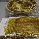 10 Pcs Gold 1920s Party Decorations 2 Tier Fringe Chandelier Fringe Garland Shiny Hanging Ceiling Banners for 2026 Graduation 1920s Disco Movie Night Birthday Party Decor(Gold)