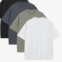 Mens Oversized T-Shirts Fashion Loose Fit Crewneck Tshirt Streetwear Heavyweight Short Sleeve Tee Shirt Gym Workout Tops L 3 Pack