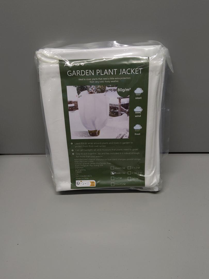 Abimars Plant Covers Freeze Protection Jacket 2.36 oz/ yd², 2.6ft x 2.6ft Reusable Winter Drawstring Plant Covers with Zipper, Frost Cloth Plant Freeze Protection, 2 Pack
