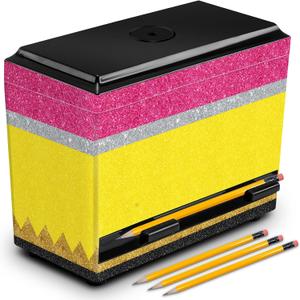 Briwooody Pencil Dispenser for Classroom Back to School Teacher Must Haves Yellow Pink Girl Classroom Decor Pencil Dispenser with Lid Pen Storage Box Teacher Gift for Middle Preschool Supplies
