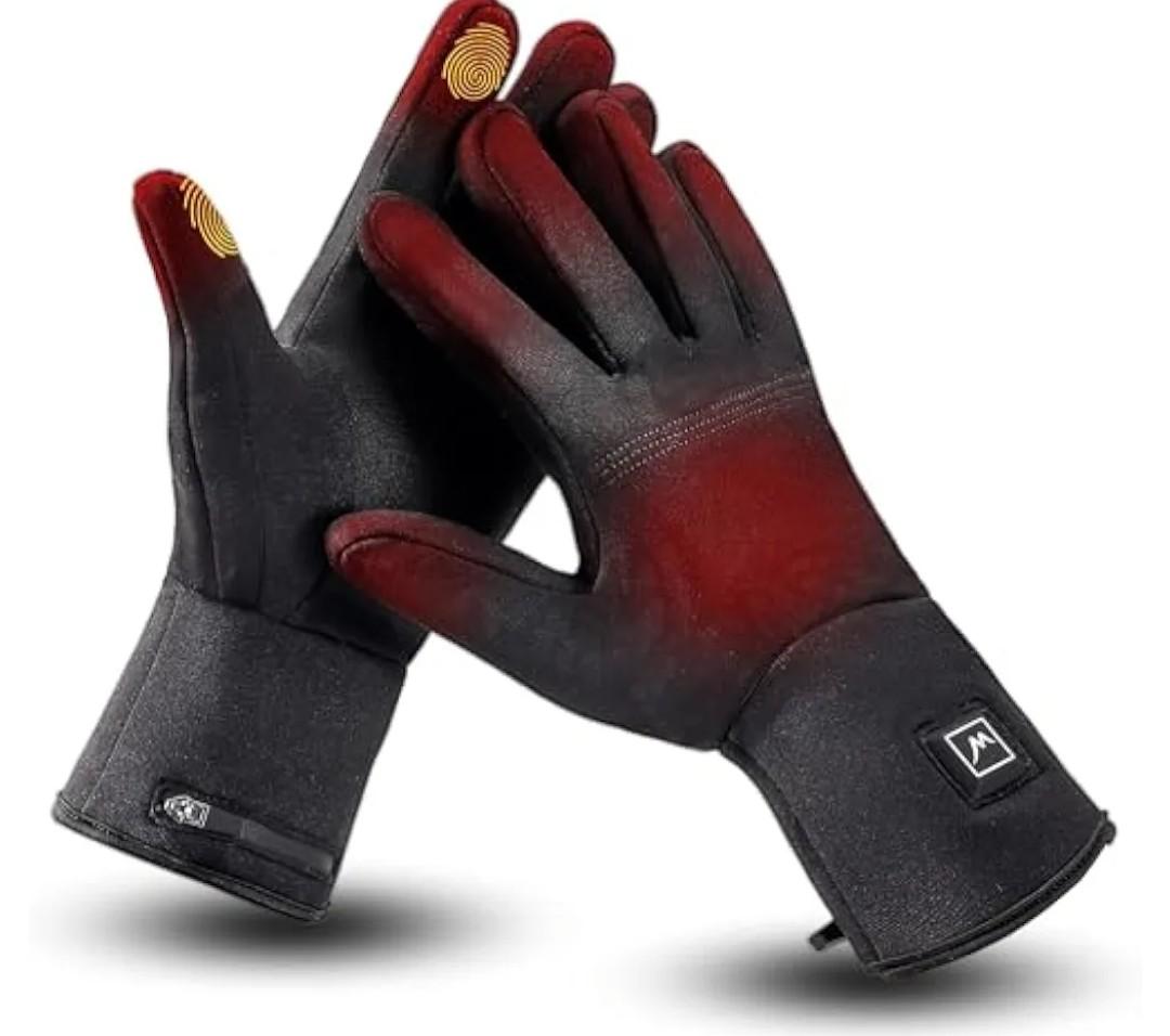 Heated Glove Liners for Men Women, Rechargeable Battery Electric Heated Gloves, Winter Warm Glove Liners for Arthritis Raynaud, Thin Gloves Riding Ski Snowboarding Hiking Cycling