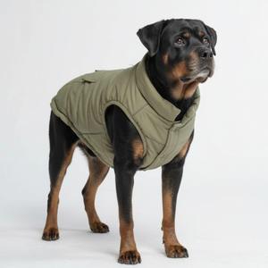 Spark Paws Dog Winter Jacket, Water-Resistant Coat, Warm Reflective Windproof Fleece-Interior, for Medium and Large Dogs - Olive - 4XL (4XL: 80-115lbs)