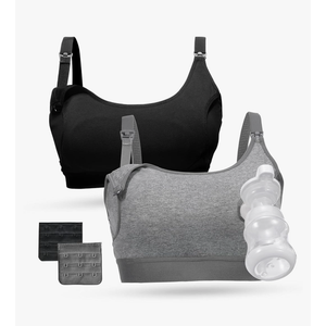 Momcozy Pumping Bra, Pumping Bra Hands Free All Day Wear Pumping & Nursing Bra in One Holding Breast Pump for Spectra, Medela s