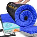 Extra Thick GAIALOOP 4 INCH Memory Foam Camping Mattress, Roll Up Floor Sleeping Mat Camp Cot Mattress Pad Travel Camping Couch Bed for Guest Adults Side Sleepers (Twin: 75*38*4", Lapis Blue)