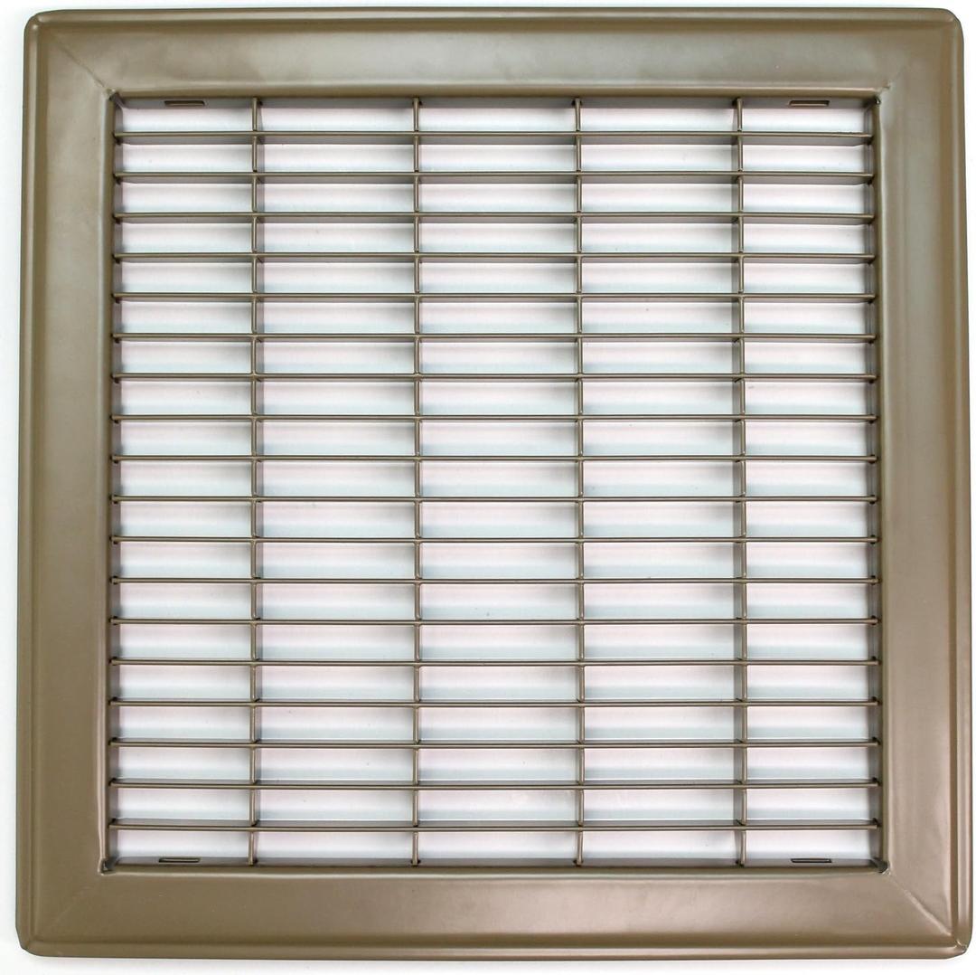 HVAC Premium 12" X 12" Heavy Duty Walkable Floor Grille - Fixed Blades Air Grille - Brown [Outer Dimensions: 13.75 X 13.75]