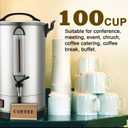 Commercial Coffee Urn Large Coffee Maker 100 Cup Coffee Maker Industrial Coffee Dispenser 1300W Quick Brew Dual Wall Stainless Steel Hot Water Urn Tea Maker Machine for Wedding, Catering, Events