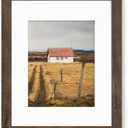Fun Memories 16x20 Picture Frame, Solid Elm Wood Picture Frame with Tempered Glass, 16 x 20 Frame matted to 11x14, Rustic Picture Frames, 16x20 Picture Frames for Wall Decoration, Walnut, 1 Pack