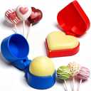 2 Pcs Round and Heart Cake Pop Mold Press Set, Valentine's Day Sphere and Heart Cake Pop Cutter and Pusher, Baking Tools Accessories for Home Baking, Birthday Parties, Wedding Desserts