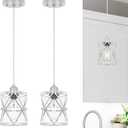 Brushed Nickel Pendant Lights for Kitchen Island, 2 Pack Adjustable Bathroom Pendant Light, Modern Hanging Lights with Clear Glass for Dining Room Island Sink, E26 Base,5.51'' Shade 59.06''Cord