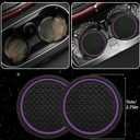 NBTEPEM 6 PCS Car Steering Wheel Cover Set, Microfiber Leather Steering Wheel Covers Universal 14.5-15 inch, Center Console Cover, Seat Belt Cushion, Cup Holder Coaster, Car Accessories Set Purple