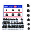 197-Piece Black Bolt Nut Protective Cap Kit - M4 to M12 Sizes, Nylon Insert Locknut, Protects Exposed Screws & Bolts