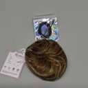 RUWISS Rose Messy Bun Hair Piece - Real Human Hair Updo Scrunchies - Chocolate Light Brown with Light Golden Blonde Highlight