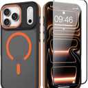 AIGOMARA Magnetic for iPhone 17 Pro Case, [Compatible with Magsafe] [Military-Grade Protection] Slim Shockproof Translucent Matte Protective Case for iPhone 17 Pro 6.3 Inch, Orange