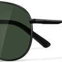 Sunglasses Men Polarized Aviator Sunglasses for Men Women Fishing Driving Sun Glasses Metal Frame UV400 Protection (Black)