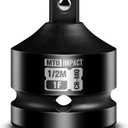 MTO 1" Female to 1/2" Male Impact Socket Adapter, 1-Inch Impact Socket Reducer, Chrome Molybdenum Alloy Steel, for Impact Wrench & Ratchet Use