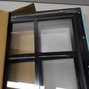 Shed Windows 2 Pack, Chicken Coop Windows 12" x 12" with Tempered Glass, Square Gable Flush Mounted Small Window for Shed, Playhouse, Household, Garage (Black)
