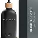 Black Glass Hand Soap Dispenser Bathroom Set by Brighter Barns - Bathroom Soap Dispenser Set with Tray - Glass Pump Bottle - Luxury Bathroom Accessories for Hotel, Vacation Rental, Restaurants (Black)