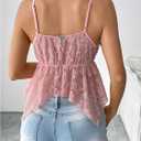 SOLY HUX Women's Sexy Y2k Camisole Lace V Neck Crop Top Summer Going Out Sleeveless Cami Tops (Pink, S)
