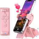 Remote Control Scrolling for Tiktok with Phone Stand,Page Turner for Kindle App E-Book,Bluetooth Camera Shutter Remote for iPhone, Android,iOS,iPad,Tablet (Rose Pink)