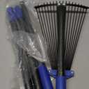 Adjustable Metal Leaf Rake Long Handle, Garden Rakes for Lawns Heavy Duty Leaves with Expandable Head 8-17", Yard Women Kids Rake for Gardening RV Camping