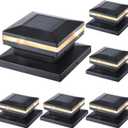 MAGGIFT 6 Pack Solar Post Lights, 15 Lumen Outdoor Post Cap Light for Fence Deck or Patio, Solar Powered Caps, Warm White High Brightness SMD LED Lighting, Lamp Fits 4x4, 5x5 or 6x6 Wooden Posts