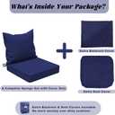 Patio Chair Cushions with Two Replaceable Cover Sets 24x24 Inch, Waterproof Fade Resistant Outdoor Cushions for Patio Furniture, Edge Binding Design with Handle, Adjustable Straps & Hidden Zipper