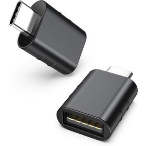 Syntech USB C to USB Adapter Pack of 2 USB C Male to USB3 Female Adapter Compatible with iPhone 16 Pro Max MacBook Pro Air 2023 iMac iPad Mini Pro, Other Type C or Thunderbolt 4/3 Devices, Space Black (1.08 X 0.65 X 0.32 Inch)