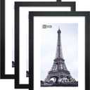 VCK 24x36 Solid Wood Poster Frames Black 3 Pack Picture Frame with Wall Mounting Hanging