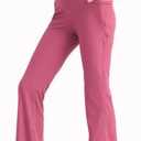 Girls' Flare Leggings with Pockets Trendy Girls' Ribbed Knit Bell Bottoms High Waisted Yoga Pants Rosered for 6-7Years