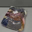 CHUNFO Womens Strip Ankle Socks Cute Athlete Ribbed Colorful Slouch Crew Cotton Casual Sock Size5-10.5 (6pack,black,blue,purple,grey,red,brown)