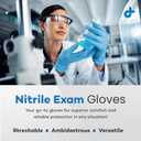 Dealmed Nitrile Gloves - Sky Blue Latex-Free (Black, L)