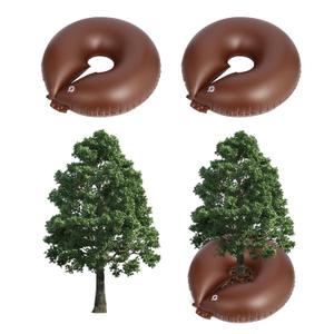 TezhiIe 2 Pack 25 Gallon Tree Watering Bags, Brown Reusable PVC Watering Donuts for Trees, Deep Root & Low-Profile Slow Release Watering Ring Bag, for Newly Planted, Multi-Trunk or Evergreen Tree