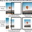 JCJMY 16x20 Picture Frame Set of 6 with 11x14 Mat, Black 16 x 20 Poster Frames with Shatter Resistant Plexiglass, Display 11 x 14 with Mat or 16 by 20 Without Mat, Sturdy Wall Hanging Frame, 6 Pack