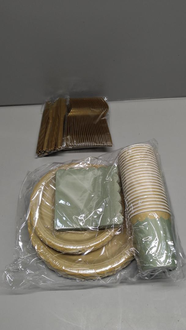 Bridal Shower Decorations Baby Shower Party Supplies Include Plates Cups and Napkins Sets with Plastic Forks Knives Spoons for Wedding Birthday