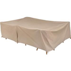 Modern Leisure 8576A Patio Table and Chairs Cover, Outdoor Furniture Set Cover, Waterproof, 76 L x 115 W x 30 H inches, Extra Large, Tan Khaki