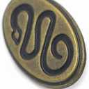 Bezelry 12 Pieces Sidewinder Snake Oval Metal Shank Buttons. 25mm (1 inch) (Antique Brass)