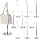 Therwen 10 Pcs Bag Display Stands Purse Display Stand Adjustable Height Handbag Holder for Home Boutique Store Counter Retail(Sliver)
