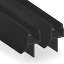 2PCS Shower Door Bottom Seal Strip, Black PVC, 36" Length, Fits 10mm Thick Glass, Prevents Leaks & Water Damage, Easy Installation, No Adhesive Required (Black, 36in for 3/8"(10mm) Door)